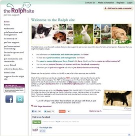 The Ralph Site, pet loss, pet loss support, pet bereavement, pet bereavement support, pet memorials